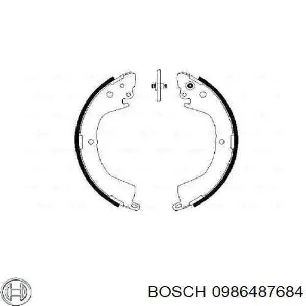 0 986 487 684 Bosch колодки тормозные задние барабанные