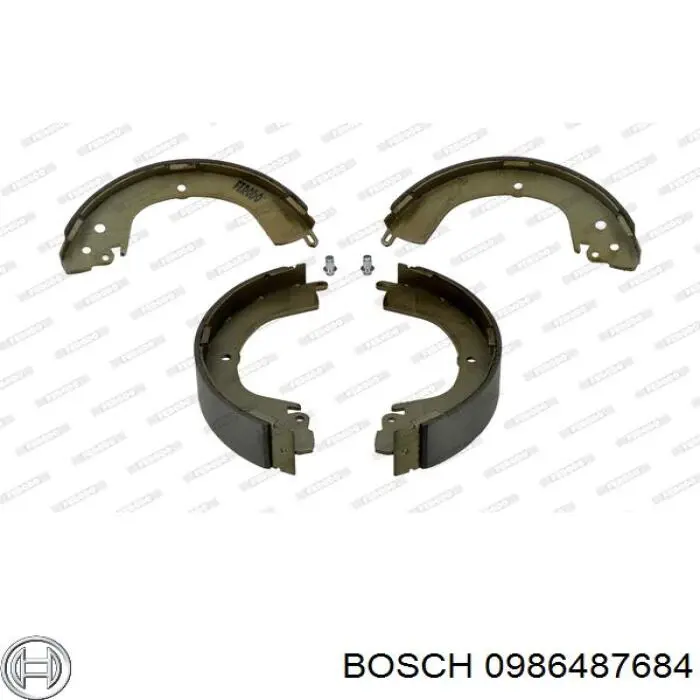 Задние барабанные колодки 0986487684 Bosch