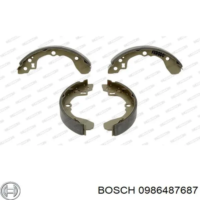 Задние барабанные колодки 0986487687 Bosch