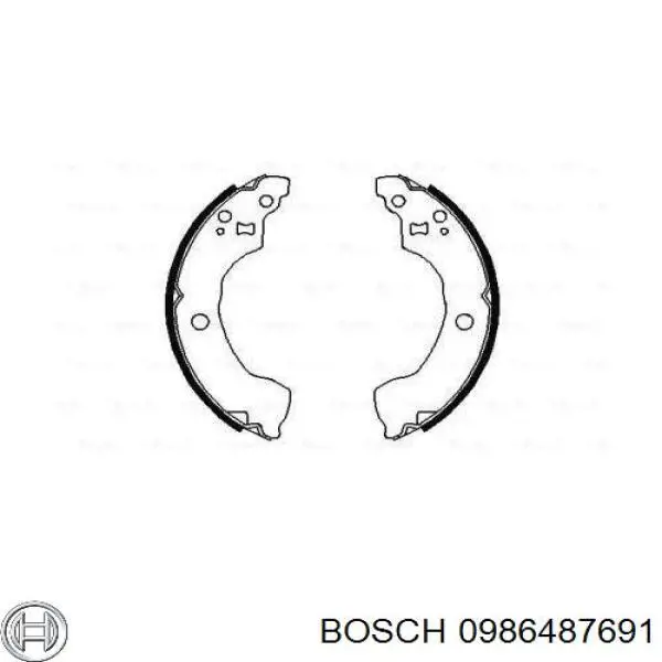 Задние барабанные колодки 0986487691 Bosch