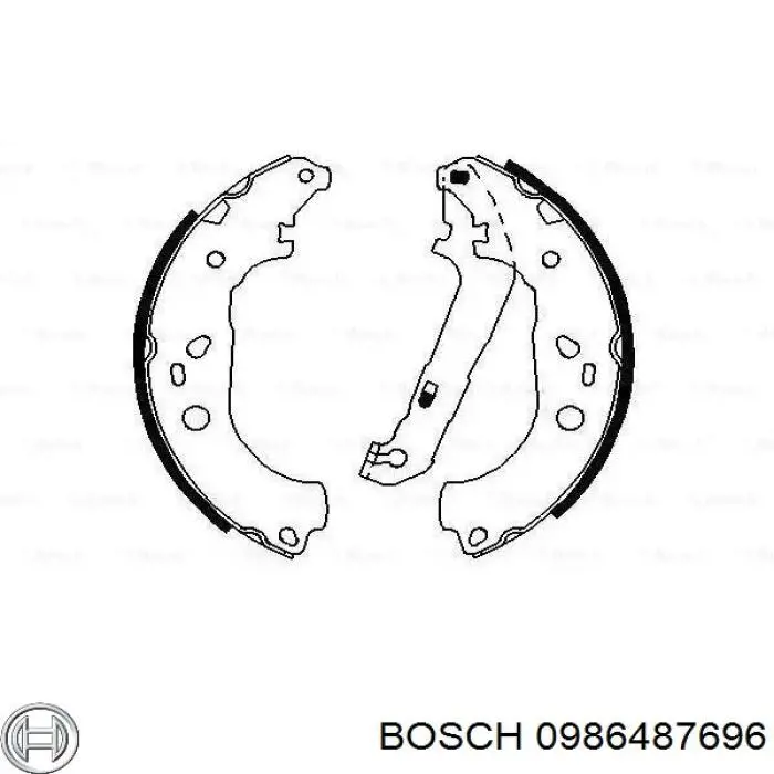 Задние барабанные колодки 0986487696 Bosch