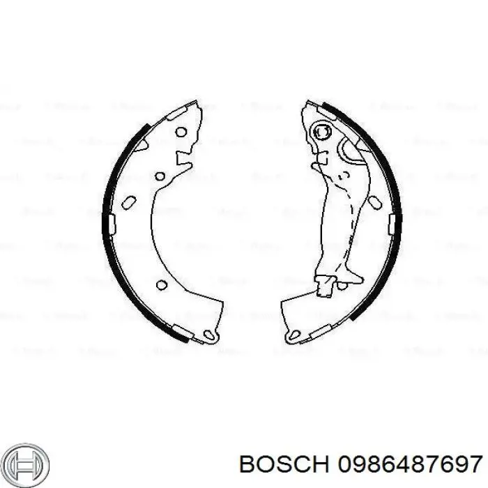0986487697 Bosch колодки тормозные задние барабанные