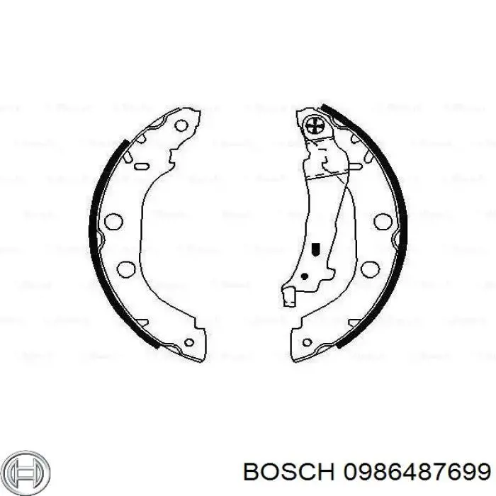 0986487699 Bosch колодки тормозные задние барабанные