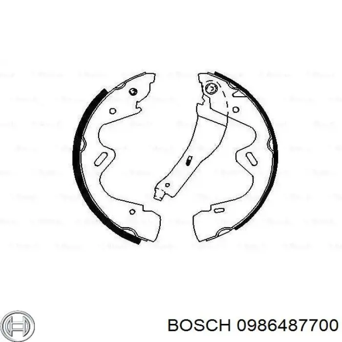 Задние барабанные колодки 0986487700 Bosch