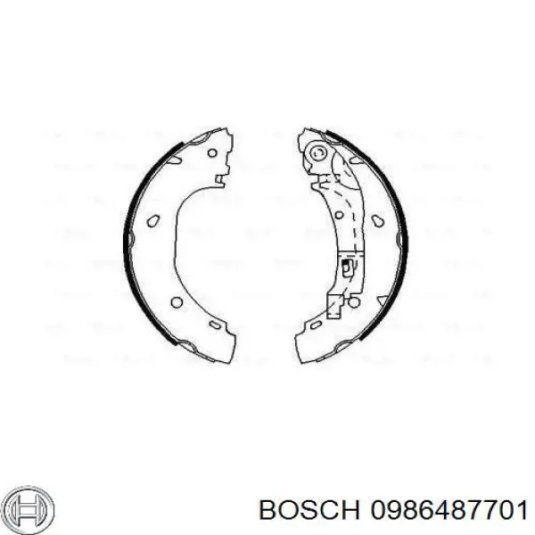 0986487701 Bosch колодки тормозные задние барабанные