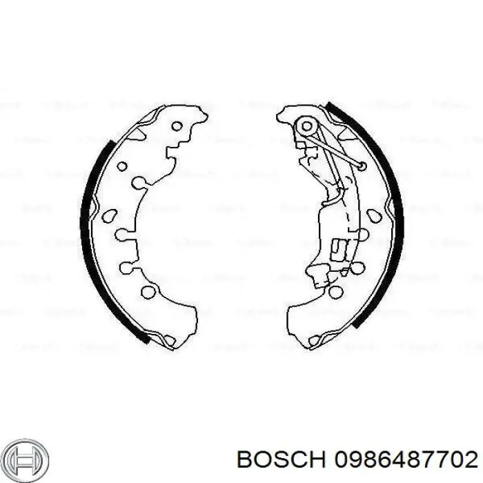 Колодки тормозные задние барабанные Bosch 0986487702
