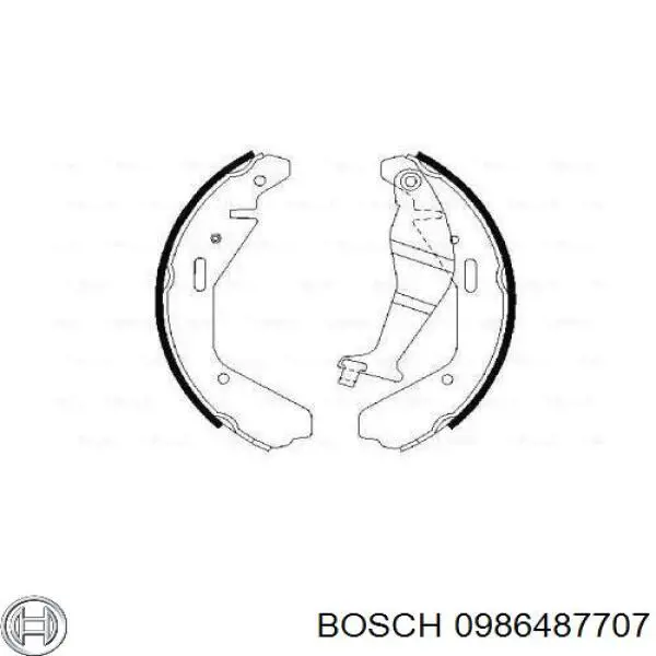 0 986 487 707 Bosch колодки тормозные задние барабанные