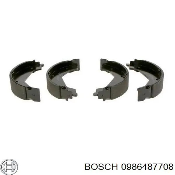 0986487708 Bosch колодки ручника (стояночного тормоза)
