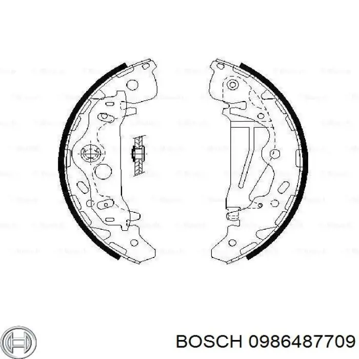 0986487709 Bosch задние барабанные колодки