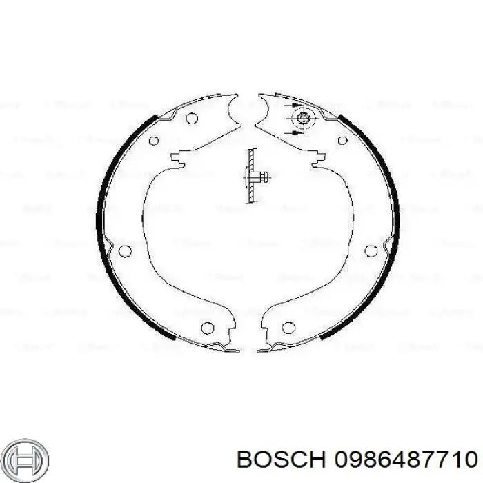 Колодки ручника (стояночного тормоза) BOSCH 0986487710