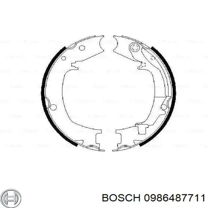 Juego de zapatas de frenos, freno de estacionamiento 0986487711 Bosch