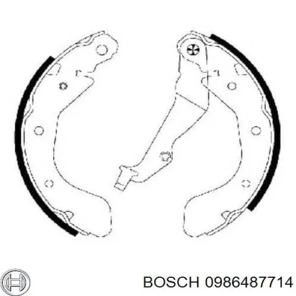 Zapatas de frenos de tambor traseras 0986487714 Bosch