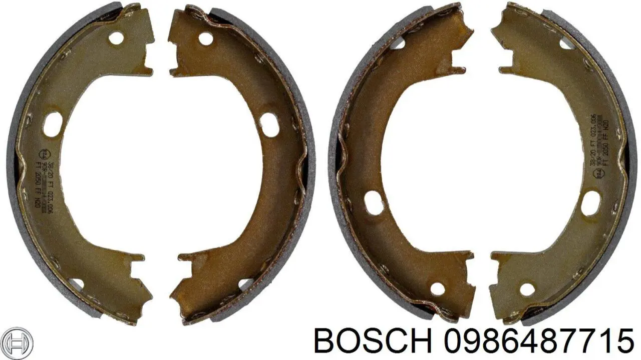 0 986 487 715 Bosch колодки ручника (стояночного тормоза)