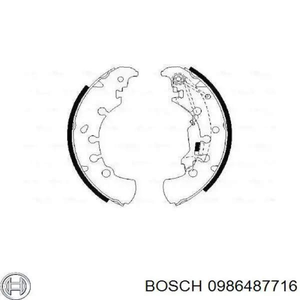 Задние барабанные колодки 0986487716 Bosch