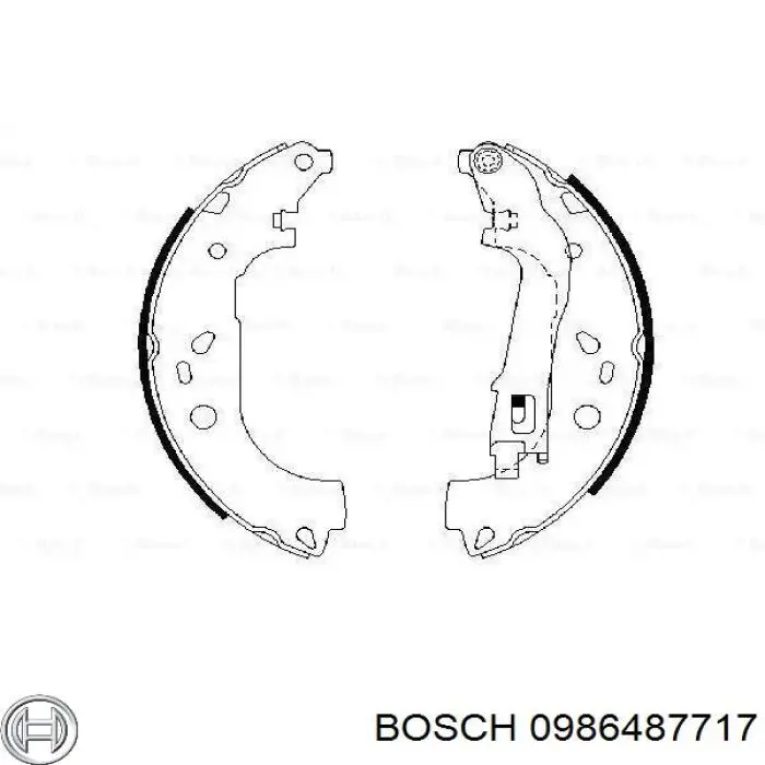 Колодки тормозные задние барабанные BOSCH 0986487717