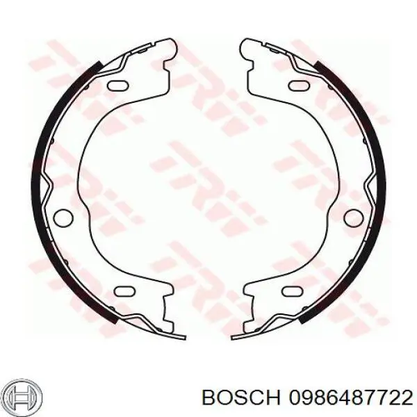 Купить 0986487722 Bosch Колодки ручника/стояночного тормоза