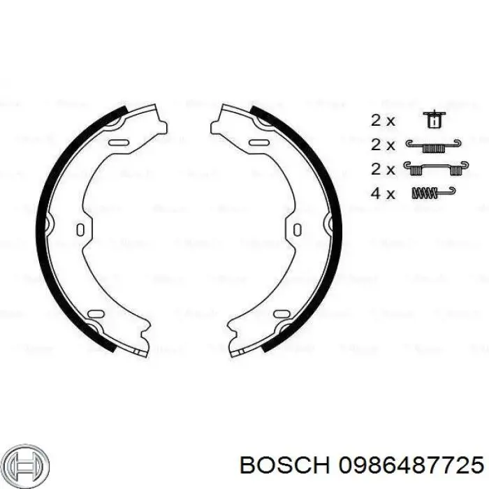 Колодки ручника (стояночного тормоза) Bosch 0986487725