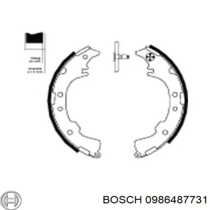 0986487731 Bosch колодки тормозные задние барабанные