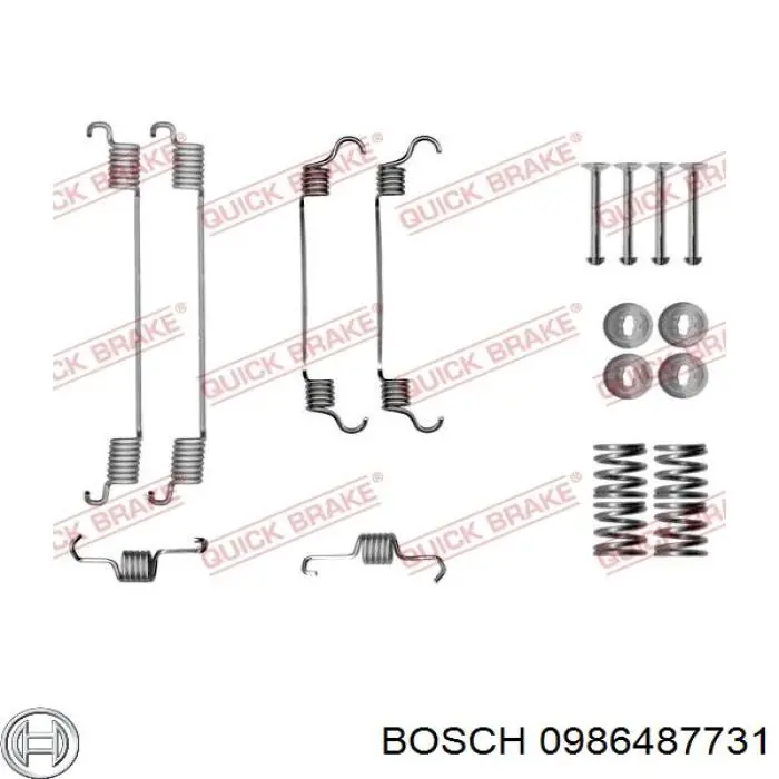 Купить 0986487731 Bosch Задние барабанные тормозные колодки