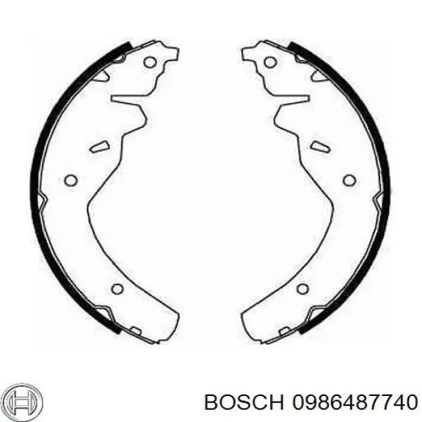 Задние барабанные колодки 0986487740 Bosch