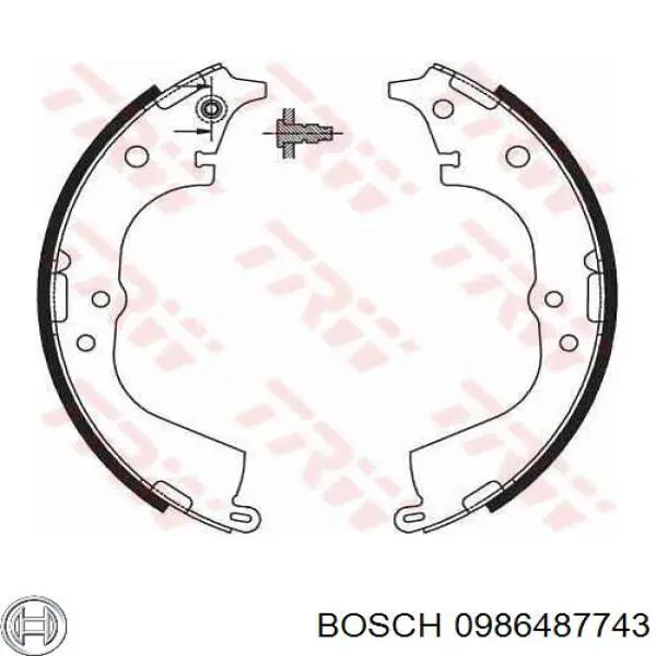 Задние барабанные колодки 0986487743 Bosch