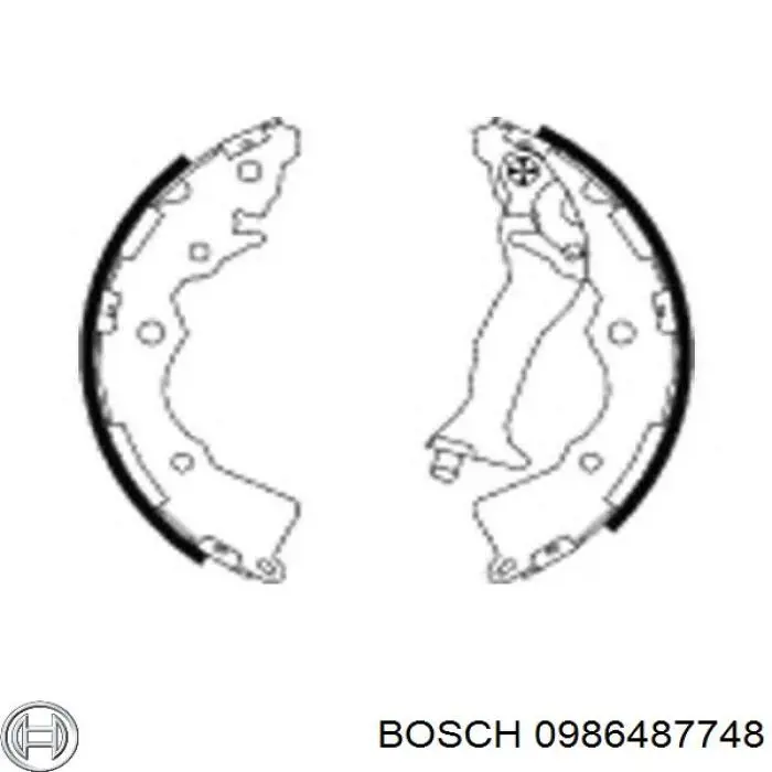 0986487748 Bosch sapatas do freio traseiras de tambor