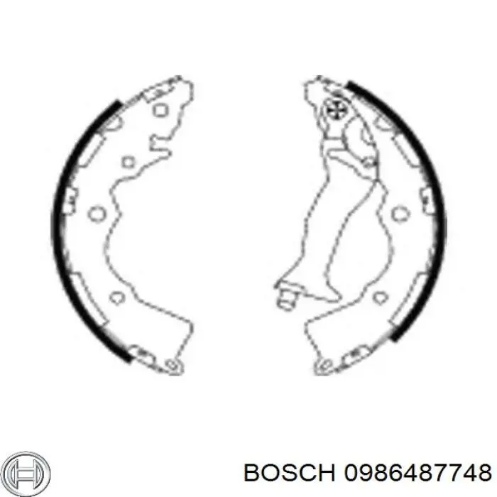 Задние барабанные колодки 0986487748 Bosch