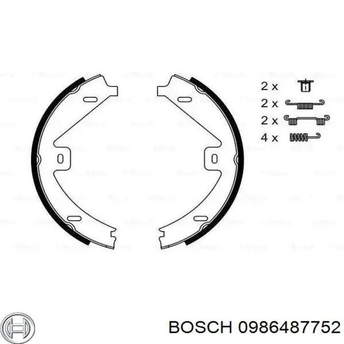 Колодки ручника 0986487752 Bosch