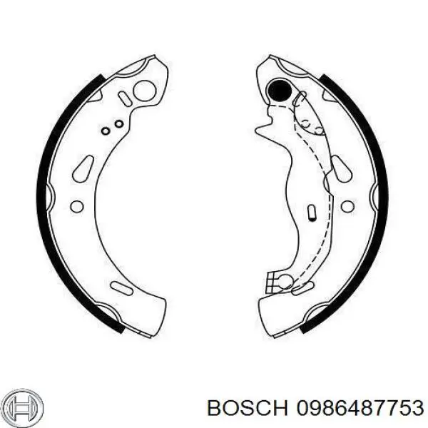 Колодки гальмові задні, барабанні 0986487753 Bosch