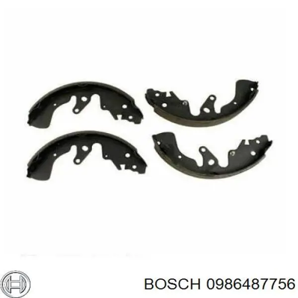 0986487756 Bosch Барабанные тормозные колодки