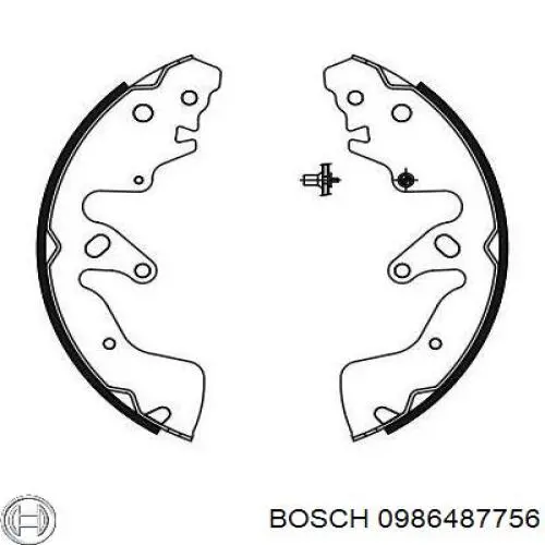 Задние барабанные колодки 0986487756 Bosch