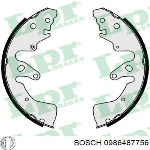 Zapatas de frenos de tambor traseras 0986487756 Bosch