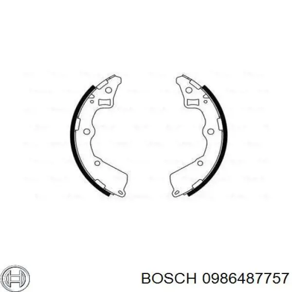 Задние барабанные колодки 0986487757 Bosch