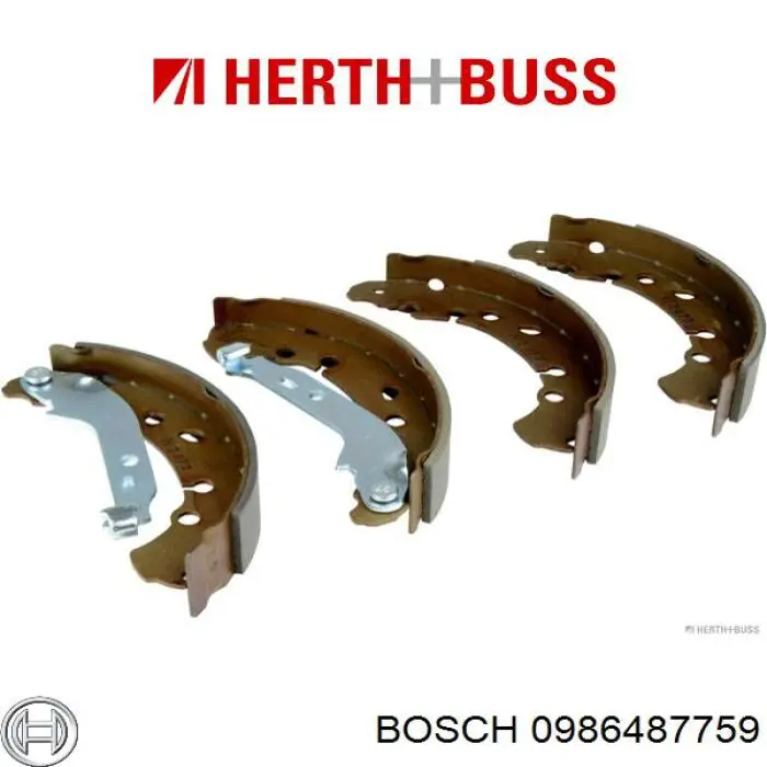 Задние барабанные колодки 0986487759 Bosch