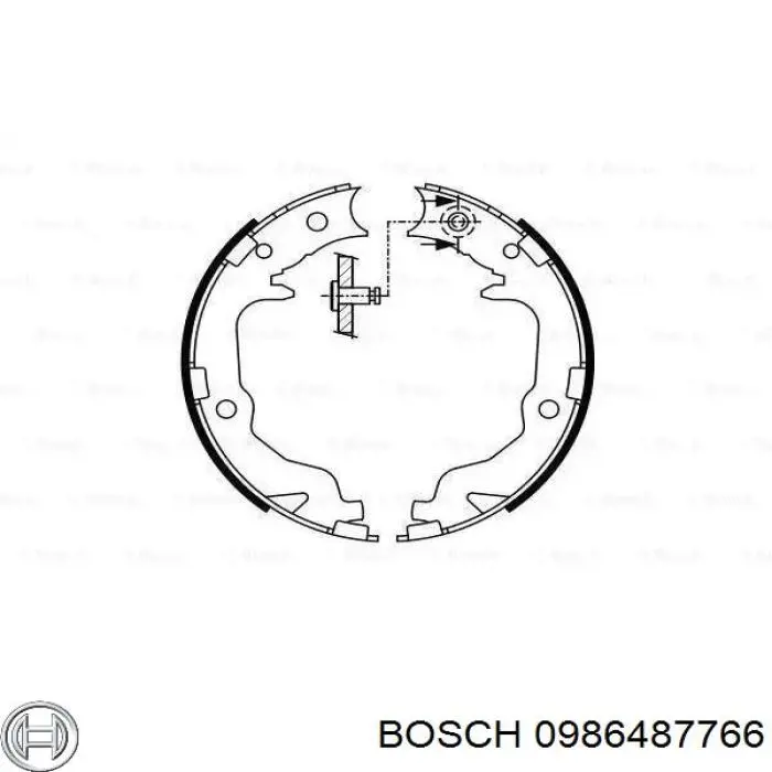 Колодки ручника (стояночного тормоза) BOSCH 0986487766