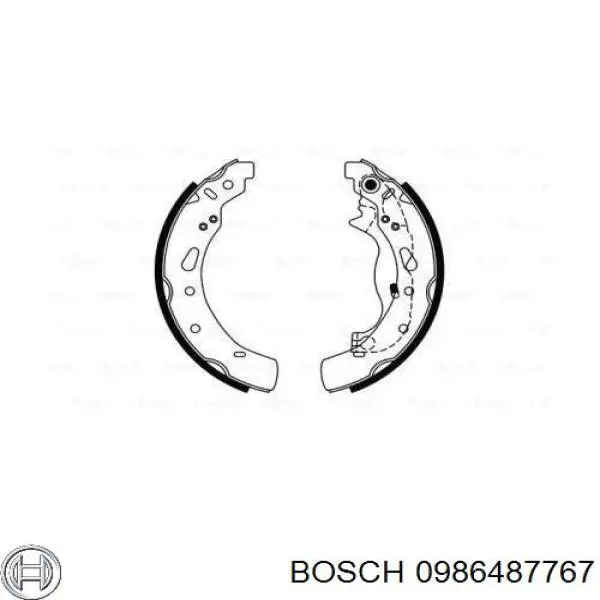 0 986 487 767 Bosch задние барабанные колодки