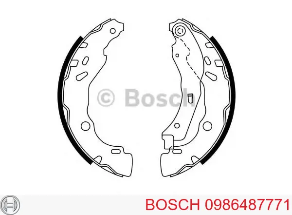 0986487771 Bosch колодки тормозные задние барабанные