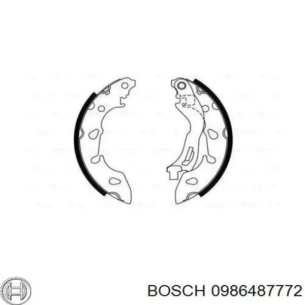 0986487772 Bosch задние барабанные колодки