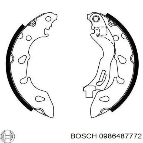 Zapatas de frenos de tambor traseras 0986487772 Bosch