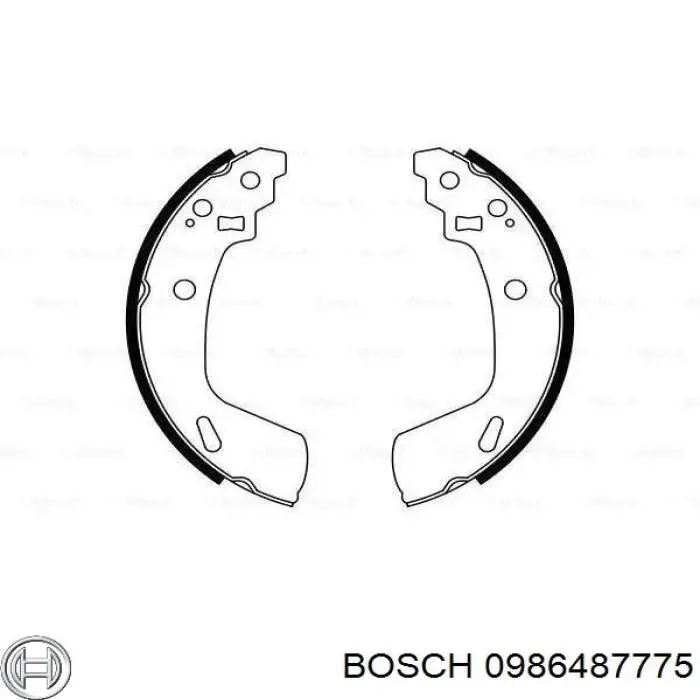 Задние барабанные колодки 0986487775 Bosch