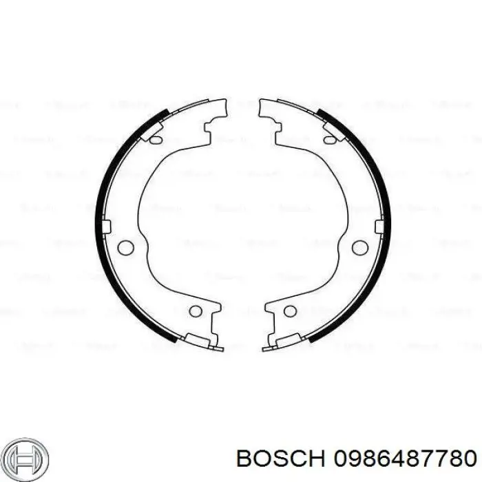 0 986 487 780 Bosch колодки ручника (стояночного тормоза)