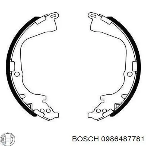 Задние барабанные колодки 0986487781 Bosch