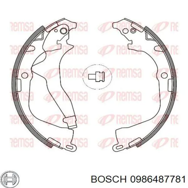0986487781 Bosch Барабанные тормозные колодки