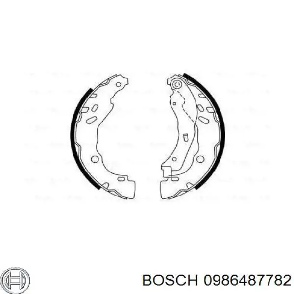 0986487782 Bosch колодки тормозные задние барабанные