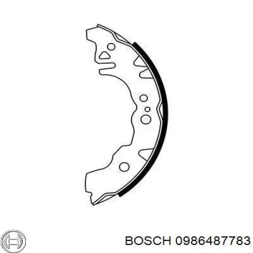 Задние барабанные колодки 0986487783 Bosch