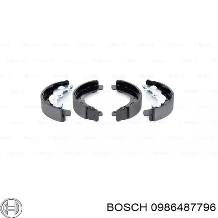 Колодки тормозные задние барабанные BOSCH 0986487796