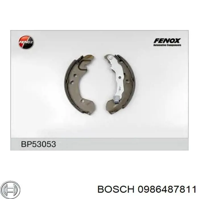 Задние барабанные колодки 0986487811 Bosch