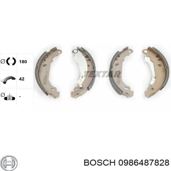 Купить 0986487828 Bosch Задние барабанные тормозные колодки