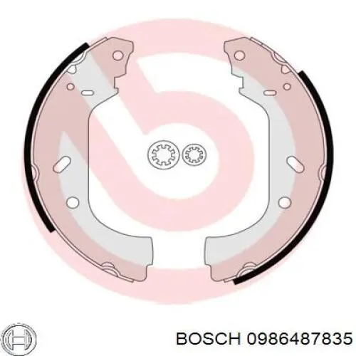Купить 0986487835 Bosch Задние барабанные тормозные колодки
