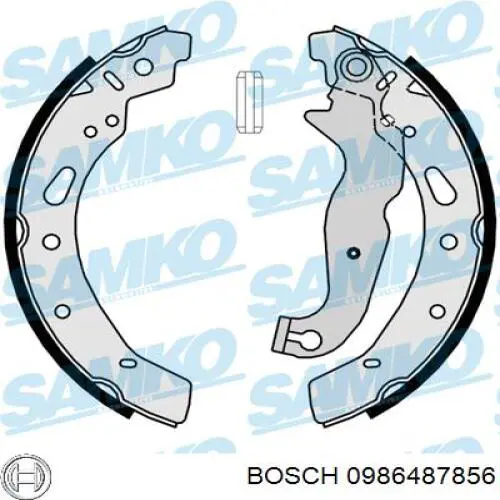 Купить 0986487856 Bosch Задние барабанные тормозные колодки